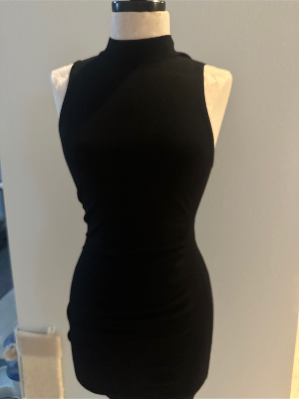 Express Black Sleeveless Mock Neck Mini Dress